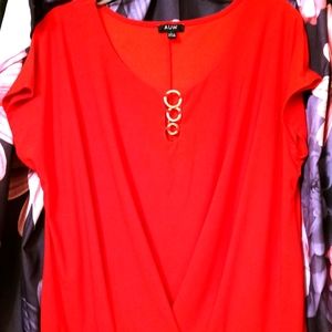 Womens short sleeve blouse by AUW size Large